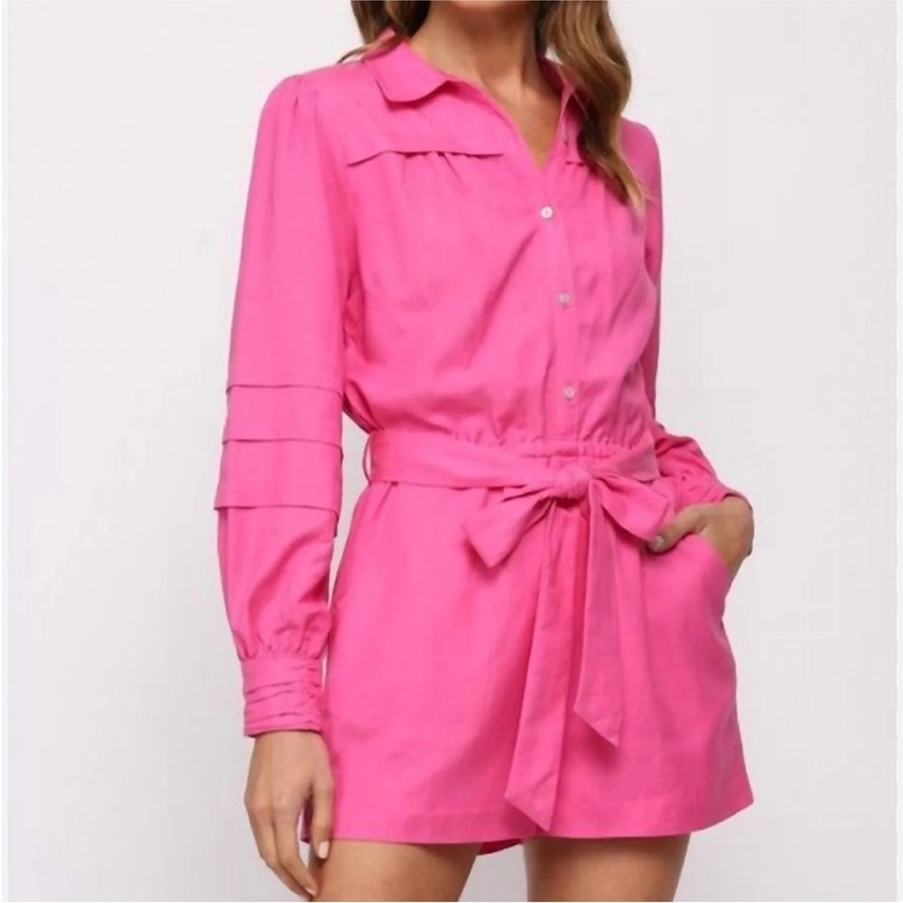Fate Isabella Hot Pink Long Sleeve Romper small NWT